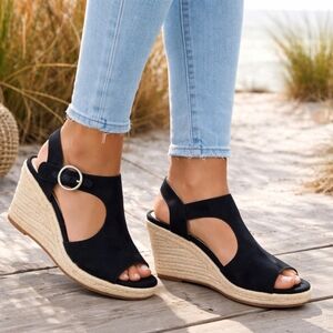 Life Stride Tersa Costal Minimalist Espadrille Wedge Comfort Sandals 8M